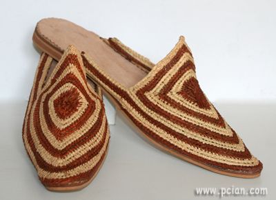 babouches raphia